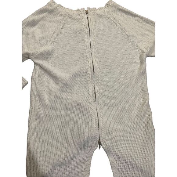 Zara Knit white sweater with zip up back sz medium - Picture 5 of 7